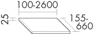 Burgbad Ablageplatte Sys30 PG4 Sana 10x1610x500 Anthrazit Hochglanz, APAV998F3366 APAV998F3366
