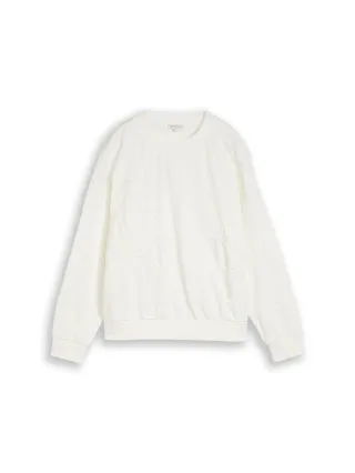 Tom Tailor - Loose Fit Sweatshirt mit Blumenmuster whisper white - Gr. - M
