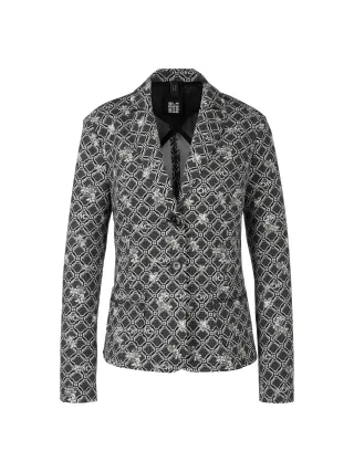 Marc Cain Sports - Bedruckter Blazer in Scuba-Jersey black and white - Gr. - 38
