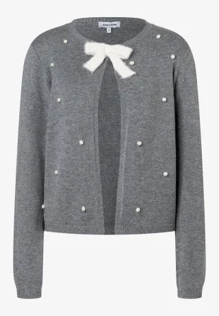 MORE & MORE - dekorative Strickjacke grau - Gr. - 42