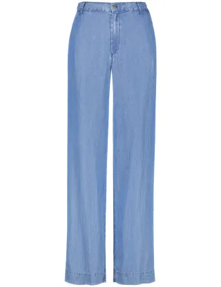 TAIFUN - Weite Hose aus Lyocell blau - Gr. - 42