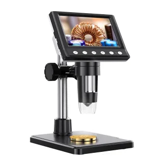 MUSTOOL DM7 Digital Microscope 4.3 Inch Screen 50X-1000X Magnification Adjustable 8 LED Lights Type-C Port High Definiti