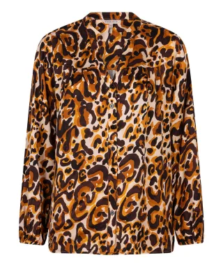 Esqualo - Bluse mit Animalprint braun - Gr. - 34
