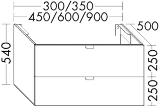 Burgbad Unterschrank rc40 System PG2 540x350x500 Eiche Finline Hell, WWRP035F4107 WWRP035F4107