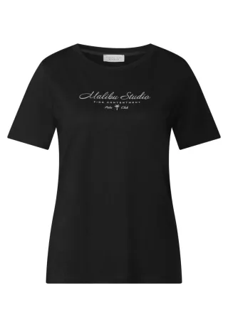 Street One Studio - Shirt mit Folienwording schwarz - Gr. - 36