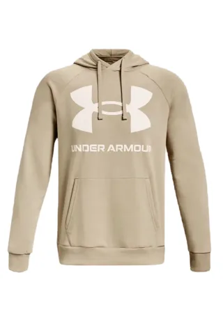 Under Armour Rival Fleece Big Logo Hoodie Herren Sweatshirt 1357093 290 khaki