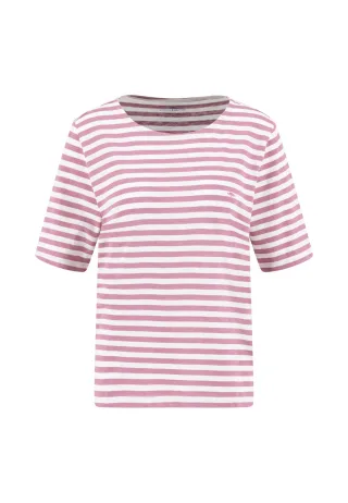 FYNCH-HATTON - T-SHIRT STRIPE SLUB STRUCTURE mauve rose - Gr. - XL
