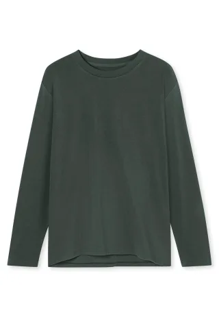 SCHIESSER - Langarmshirt dunkelgrün - Gr. - 36