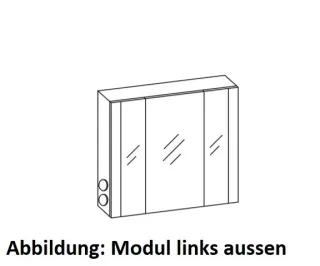 Artiqua LED-Spiegelschrank , Oxid Hellgrau quer, 071-SET-2-78-UN-721 071-SET-2-78-UN-721