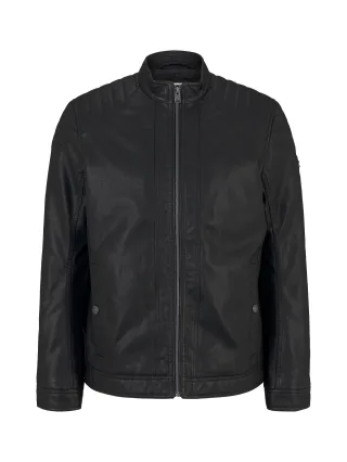 Tom Tailor - Bikerjacke aus Kunstleder black - Gr. - XXL