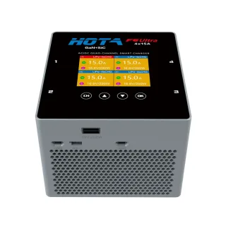 HOTA F6 Ultra 4x250W 1000W 60A 6S AC/DC Dual Mode Quad Channel Smart Charger 2.8Inch IPS Screen for 1~6S LiHv LiPo/LiFe
