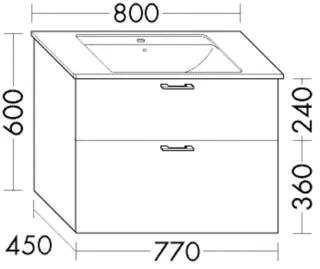 Burgbad Waschtischunterschrank zu Keramik-Waschtisch Sys30 PG4 Sana 600x770x450 Trend-/RAL-Farbe Ult WXWP077F5773