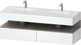 Duravit Qatego Einbauwaschtisch mit Konsolenwaschtischunterbau Weiß Matt 1600x550x600 mm - QA4797043 QA4797043180010
