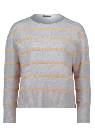 Betty Barclay - Strickpullover patch grey/beige - Gr. - 46