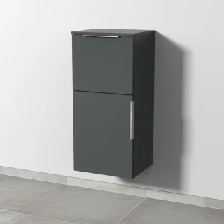 Sanipa 3way Mittelschrank mit 1 Tür und 1 Auszug, Anthrazit-Matt, UM12822 UM12822