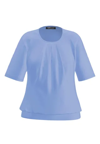 FRANK WALDER - Blusenshirt NOS mit modischer Faltenpartie vorne malibu blue - Gr. - 46