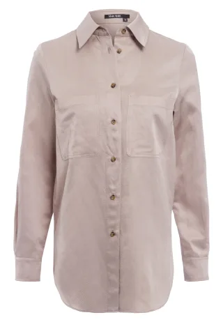 Marc Aurel - Hemd aus Leinen-Mix Twill taupe - Gr. - 42
