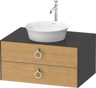 Duravit White Tulip Konsolenwaschtischunterbau wandhängend Natur Eiche & Graphit Matt & Hochglanz 80 WT49900H5H1