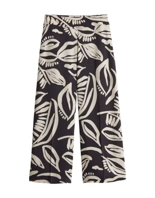 Opus - Wide Culotte im Allover Print - Misha tropical beige/braun - Gr. - 34