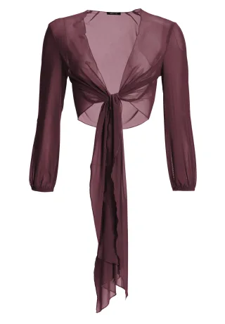 SWING - Wickelbolero aus Mesh merlot red - Gr. - 34