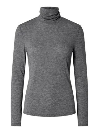 PIECES - PCMARIA LS ROLLNECK TOP JRS NOOS BC dark grey melange - Gr. - S