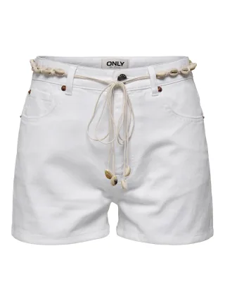 ONLY - ONLZUMA HW SHELL BELT DNM SHORTS BJ white denim - Gr. - XL