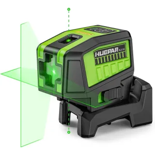 Huepar PL211G Laser Level Green Beam 2 Dots 2 Lines Self-Leveling Outdoor Pulse Mode Magnetic Mount Long Working Distanc
