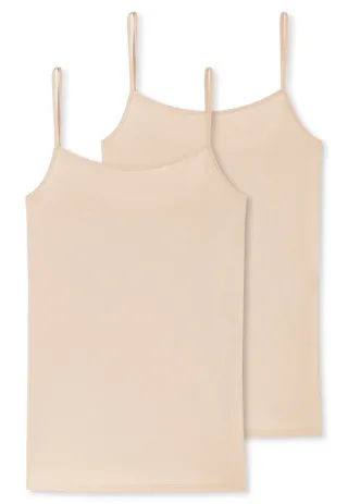 SCHIESSER - 2PACK Spaghettitop sand - Gr. - 48