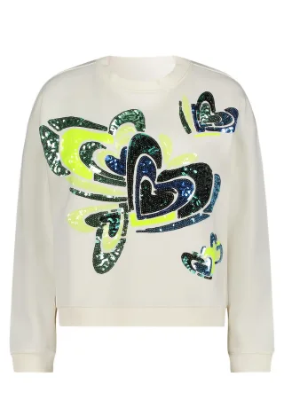 CARTOON - Sweatshirt patch cream/green - Gr. - 34