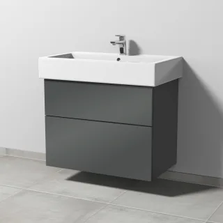 Sanipa 3way Waschtischunterbau zu Duravit Vero Waschtisch mit 2 Auszügen, Anthrazit-Glanz SF71779