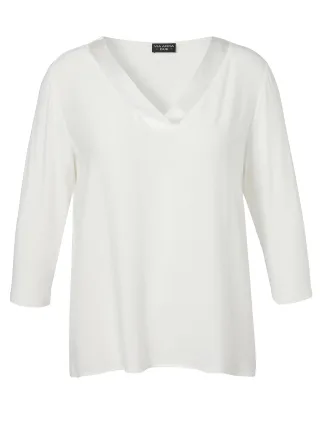 VIA APPIA DUE - Bluse V-Ausschnitt 3/4 Arm ecru - Gr. - 44