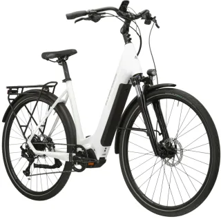 Kross "KROSS E-Trekkingrad Trans 5.0 28" weiß 9 Gänge" 9 Gang microSHIFT ADVENT M619 Schaltwerk Kettenschaltung Mittelmotor 250 W Pedelec, Elektrofahrrad für Damen und Herren
