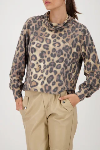 monari - Sweatshirt mit Leopardenmuster cinnamon gemustert - Gr. - 42