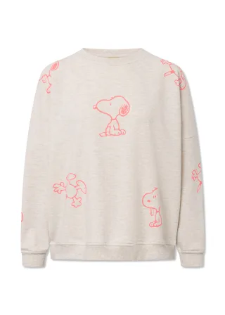 Kuscheliges Peanuts Sweatshirt aus Baumwollmischung mit Snoopy-Print beige - Gr. - one size