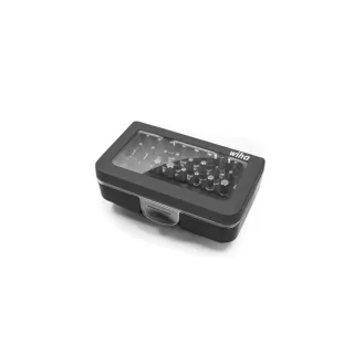 Wiha Bit Set Standard 25 mm gemischt 31-teilges Set 1/4 zoll C6,3 in Box mit Gürtelclip - 41130