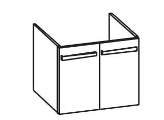 Artiqua 413 Waschtischunterschrank für Acanto Slim 500640 Eiche Weiß quer NB, 413-WU2T-K176-7185-440 413-WU2T-K176-7185-440