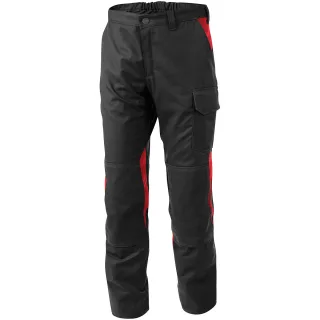 KÜBLER VITA cotton+ Hose schwarz/mittelrot 24 - 2L46 3421-9955-24
