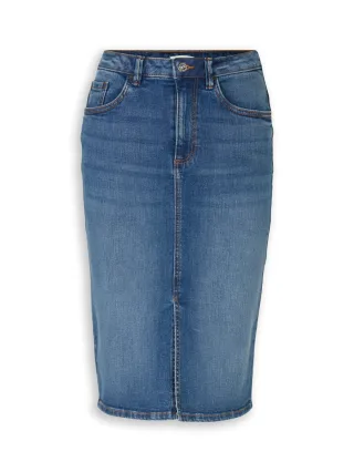 Tom Tailor - Moderner Jeansrock in gerader Passform blau - Gr. - 44