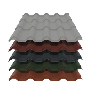 Pfannenblech Typ Europa | 0,63 mm | Stahl | Modullänge 350 mm | 25 µm Polyester