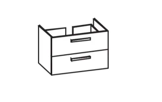 Artiqua 411 Waschtischunterschrank für Vero 045480 Sangallo Grau quer, 411-WU2L-D19-7154-432 411-WU2L-D19-7154-432