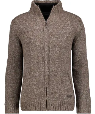 RAGMAN - Cardigan mit Fleece-Innenfutter mokka - Gr. - XXL