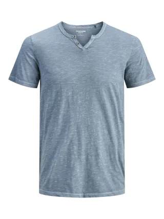 JACK&JONES - JJESPLIT NECK TEE SS NOOS blue mirage - Gr. - S