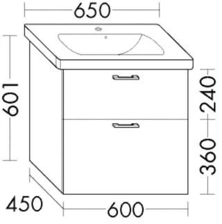 Burgbad Waschtischunterschrank Sys30 PG3 Diago 601x600x450 Schilf Matt, WWLE060F3354 WWLE060F3354
