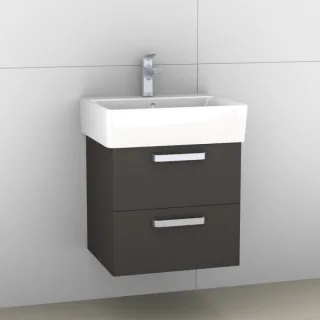 Artiqua 412 Waschtischunterschrank für Connect Cube E7139, Stahlgrau, 412-WU2L-I29-7142-88 412-WU2L-I29-7142-88