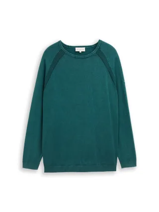 Tom Tailor - Plus Size - Strickpullover aus Baumwolle deep meadow green - Gr. - 3XL