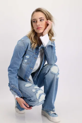 monari - Jeansjacke destroyed jeans - Gr. - 40
