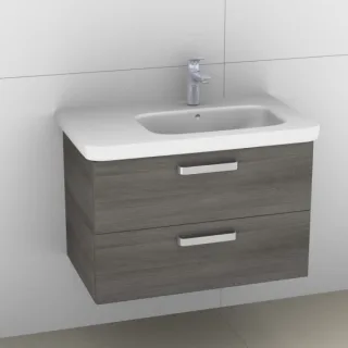 Artiqua 411 Waschtischunterschrank für DuraStyle 232680 Becken rechts Graphit Struktur quer, 411-WU2 411-WU2L-D43-7098-401