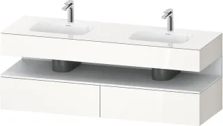 Duravit Qatego Einbauwaschtisch mit Konsolenwaschtischunterbau Weiß Hochglanz 1600x550x600 mm - QA47 QA4797018220000