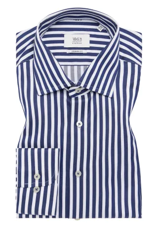 ETERNA - Hemd Satingewebe Langarm navy - Gr. - 42/Langarm - 65cm