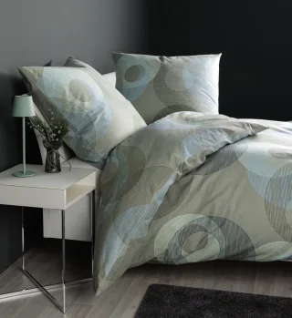Janine Bettwäsche "Mako-Satin 31167" 2 tlg. Bettwäsche ab Größe 135x200 cm, hochwertig, mit Kreisen